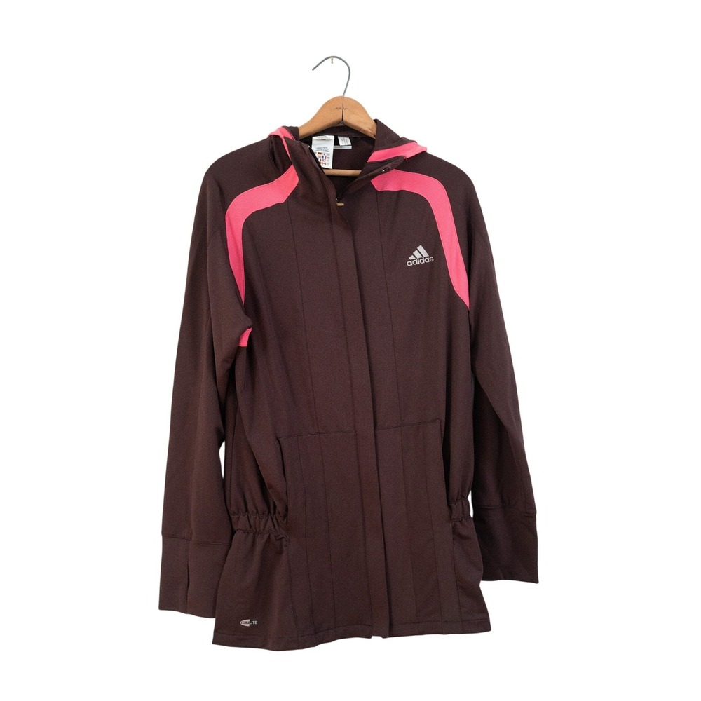Early 00's Adidas Tracksuit Jacket Pants Brown Pink Climalite Large